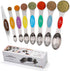 Sunnyac Measuring Spoons with Strong Magnets, Set of 8 Stainless Steel Measuring Spoons with Leveler, Double-Ended Metal Teaspoon and Tablespoon for Dry and Liquid Ingredients (Multi-colored)