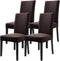 Fuloon 4 Pack Super Fit Stretch Removable Washable Short Dining Chair Protector Cover Seat Slipcover for Hotel,Dining Room,Ceremony,Banquet Wedding Party (Coffee)