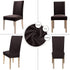 Fuloon 4 Pack Super Fit Stretch Removable Washable Short Dining Chair Protector Cover Seat Slipcover for Hotel,Dining Room,Ceremony,Banquet Wedding Party (Coffee)