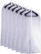 Hanging Garment Bags Cover 24''X48'' Lightweight Clear White Suit Protector Cover (Pack of 6) with Study Full Zipper for Suit Clothes Storage Closet (24''X48'', White)
