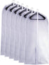 Hanging Garment Bags Cover 24''X48'' Lightweight Clear White Suit Protector Cover (Pack of 6) with Study Full Zipper for Suit Clothes Storage Closet (24''X48'', White)