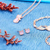 3 Pieces Cat Jewelry for Girls Set Cat Necklace Cat Bracelet Earring Pink Opal Pendant for Teen Girls and Women Christmas Gift