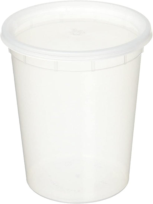 YW 5937 50 sets 32oz plastic soup/Food container with lids, Original version, Clear