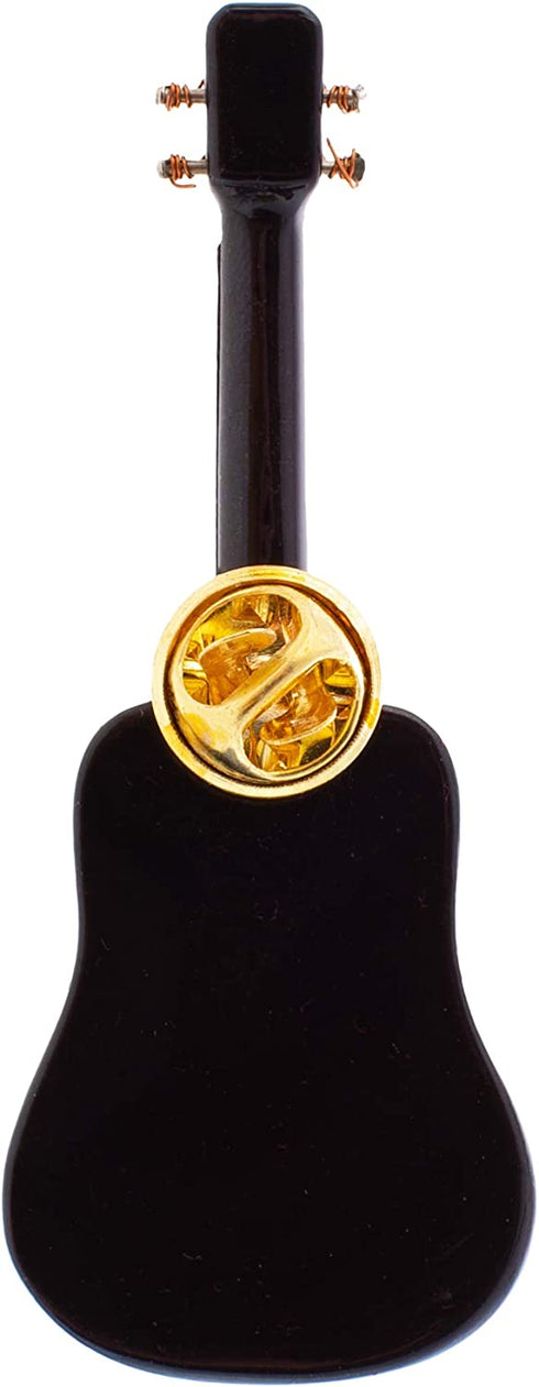 BROADWAY GIFTS Women's Miniature Musical Instrument Lapel Pins - Velvet Lined Case - Classic Guitar