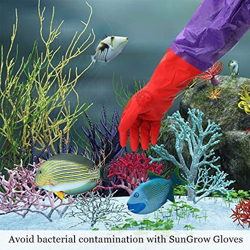SunGrow Ferret and Rabbit Bathing Gloves, Grooming Handgloves for Handling Cats, Dogs and Other Small Animals, Long Cover for Arms and Hands, 1 Pair per Pack