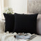 MIULEE Pack of 2 Velvet Pillow Covers Decorative Square Pillowcase Soft Solid Black Cushion Case for Sofa Bedroom Car 22 x 22 Inch 55 x 55 cm