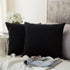 MIULEE Pack of 2 Velvet Pillow Covers Decorative Square Pillowcase Soft Solid Black Cushion Case for Sofa Bedroom Car 22 x 22 Inch 55 x 55 cm