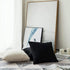 MIULEE Pack of 2 Velvet Pillow Covers Decorative Square Pillowcase Soft Solid Black Cushion Case for Sofa Bedroom Car 22 x 22 Inch 55 x 55 cm