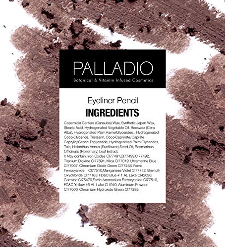 Palladio Wooden Eyeliner Pencil, Thin Pencil Shape, Easy Application, Firm yet Smooth Formula, Perfectly Outlined Eyes, Contour and Line, Long Lasting, Rich Pigment, Black