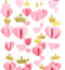 Mybbshower Gold Pink 3D Paper Heart Crown Garland Girl Princess Birthday Party Nursery Room Decor Balloon Tail Pack of 5