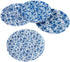 Blue & White Floral Pattern Picnic/Dinner Plate, 9 Inch Melamine, Set of 4