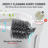 TRENTI Toilet Brush with Holder 2 Pack, Silicone Toilet Brush Set with Ventilated Holder and Long Ergonomic Handle, Flexible Silicone Toilet Brushes for Bathroom