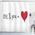 Ambesonne Love Shower Curtain, Me and You Equal to Us Everything My World Relationship Eros Arrow Print, Cloth Fabric Bathroom Decor Set with Hooks, 69" W x 84" L, Red Black