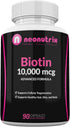 Biotin 10000mcg Supplement - Hair Skin and Nails Vitamins for Women and Men– Biotin for Hair Growth - Biotina para el Cabello 10000 - Non-GMO FDA Inspected Facilities 90 Capsules by Neonutrix