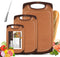 Plastic Cutting Boards Set,3 Piece Kitchen Chopping Boards Household Professional Cutting Boards with Anti-slip Feet Juice Groove Grip Handle,BPA Free Easy Cleaning Dishwasher Safe (Set of 3,Brown)