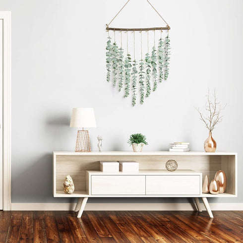 Eucalyptus Wall Hanging Decor, Artificial Eucalyptus Wall Decor, Boho Wall Decor for Bathroom, Bedroom ,Farmhouse, Kitchen,Living Room Decorations