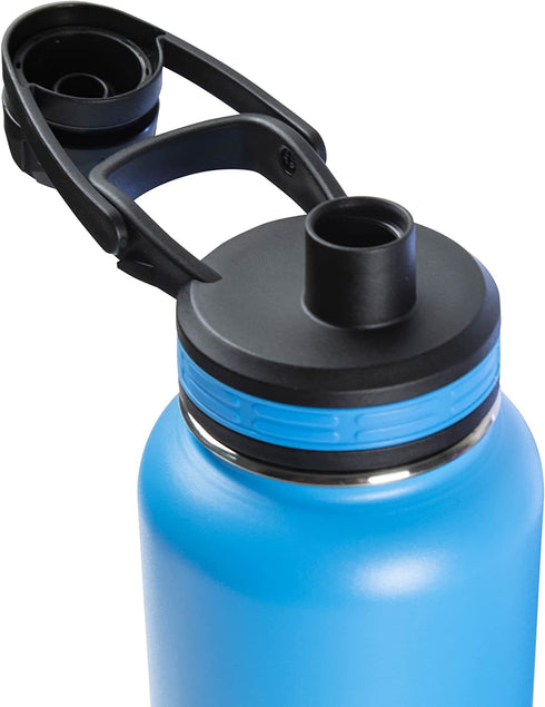 Thermoflask Double Stainless Steel Insulated Water Bottle with Two Lids, 32 Ounce, Capri