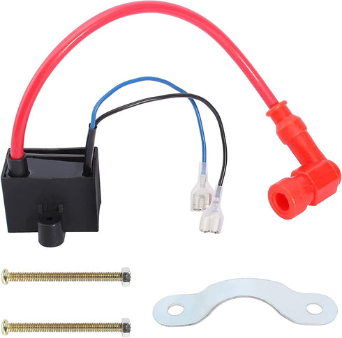 QAZAKY High Performance CDI Ignition Coil Compatible with 49cc - 50cc 60cc 66cc 80cc 2-stroke Engine Motor Motorized Bicycle Bike With Mounting Parts