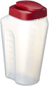 Goodcook 1 Quart Mixing Easy Pour Bottle with measurments Rounded Grip, Tighten Square Cap with snap Lock Cap, clear and red