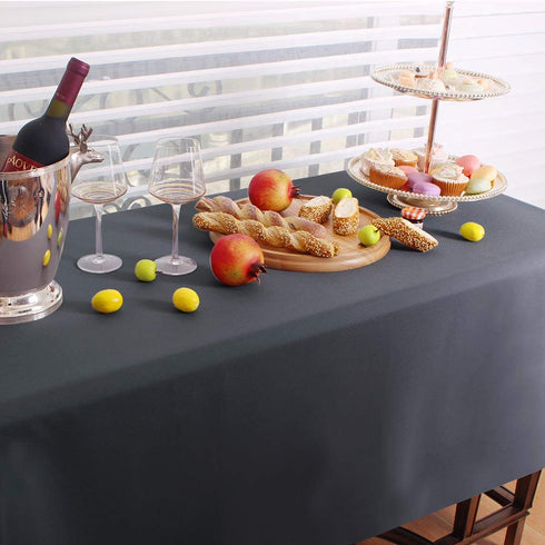 RYB HOME Grey Table Cloth - Rectangle Spill-Proof and Water Resistance Fabric Tablecloth Holiday Table Cover for Kitchen Dining Buffet Reception, 60 x 90, Grey