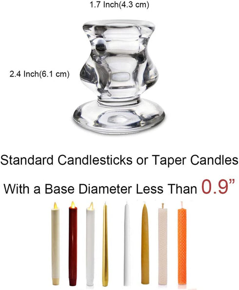 AGLARY 6PCS Glass Taper Candlesticks, Candle Holders for Table Centerpiece?Ideal Candle Holders for Wedding, Party, Birthday Decoration