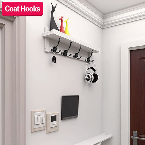 10 Pack Black Wall Coat Hooks Backpack Hook Hardware Heavy Duty Mounted Single Hook Decorative for Hanging Coats Towel Hat Bag Bathroom Mudroom