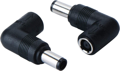 Iwlikey7.4mm to 7.4mm Right Angle 90-Degree Power Adapter Connector Converter for Dell Latitude XPS Studio Vostro/Hp Pavilion Probook Elitebook Envy Compaq Presario Laptop AC Charger [2Pack