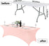 Hezuzo Spandex Table Cover for 8FT or 4ft or 6ft Table Universal Fitted Stretch Tablecloth for Party, Banquet, Wedding and Events