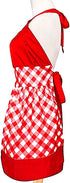Vintage Cute Women Cotton Cooking Plus Size Retro Bib Kitchen Apron with Extra Ties & Pockets 22×30 inch