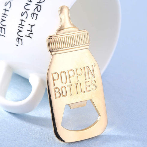 Yuokwer 12pcs Bottle Opener Baby Shower Favor for Guest,Rose Gold Feeding Bottle Opener Wedding Favors Baby Shower Giveaways Gift to Guest, Party Favors Gift & Party Decorations Supplies (Blue, 12)