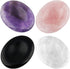 mookaitedecor Thumb Worry Stone, Pocket Palm Stones Crystal Healing Reiki Stress Relief Pack of 4, Oval Shape