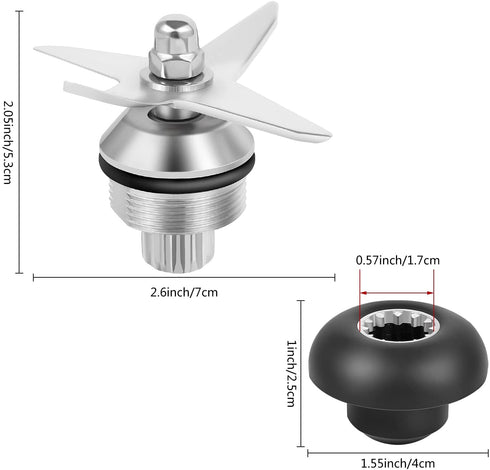 5200 Blender Wet Blade Assembly Compatible with Vi-ta-mix Blender 5200 5000 with Driver Socket Kit Replacement Parts 1151 1152 Fit 64 oz and 32 oz Containers