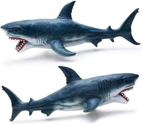 gemini&genius Great White Shark - Sea Life Action Figure Ocean Model Toy Set Educational , Role Play, Swim, Bath and Collectors for Kids