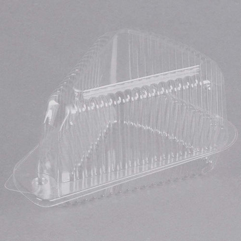 50 Cake Slice Containers with Lids | Hinged Medium Disposable Plastic Cake Containers | Clear Cheesecake Container, Individual Cake Pie Slice Boxes for Flan Dessert Pastry Cookie Snack Fruit Packaging