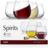 JoyJolt Spirits Stemless Wine Glasses for Red or White Wine (Set of 4)-15-Ounces