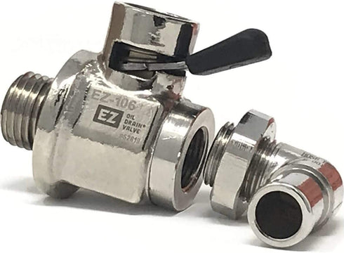 EZ-106(14mm-1.5) EZ Oil Drain Valve with removable L-Shape Hose End Combo