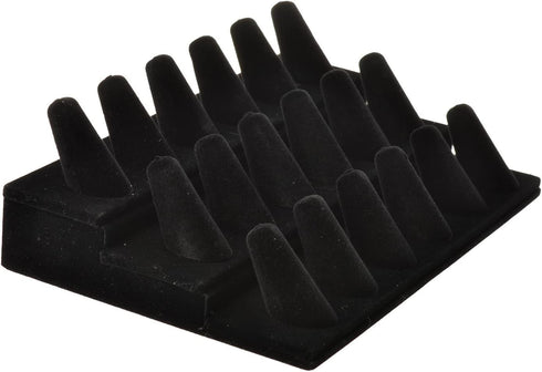 Bocar Black Velvet Finger Ring Display Showcase Organizer Holder Jewelry Storage Counter (18JZZ)