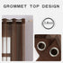 MIULEE 2 Panels Chocolate Brown Semi Sheer Window Curtains Elegant Grommet Top Window Voile Panels/Drapes/Treatment Linen Textured Panels for Bedroom Living Room (54X96 Inches)
