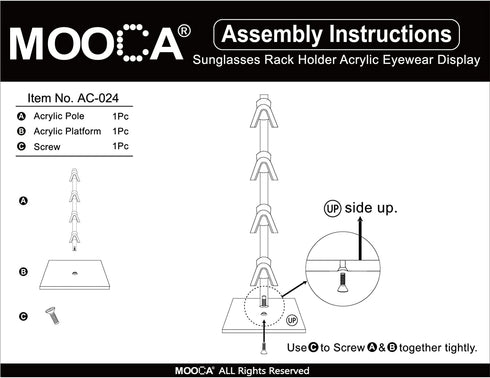 Mooca 2 Set Piece Acrylic Eyeglasses Frame Riser Display Stand Sunglasses Rack Sunglasses Rack Holder Acrylic Eyewear Display (4 Frames for Each Holder)