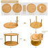 Lazy Susan Turntable Spice Rack - 10 Inch 2-Tier Bamboo Kitchen Countertop Cabinet Rotating Condiments Organizer
