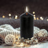 3 Pack 3x6 Inches 70 Hour Long Burning Unscented Pillar Candles, Dripless and Smokeless Candles for Home Weddings Restaurant Spa Church - Black