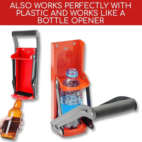 Red Can Crusher Wall Mounted Aluminum Can Crusher 16oz 12oz 8oz Heavy Duty Can Crushers For Recycling Wall Mounted Beer Can Opener And Crush Bottle Two Features In One Can Press
