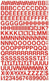 Chartpak Self-Adhesive Vinyl Capital Letters and Numbers, 1/2 Inches High, Red, 201 per Pack (01012)