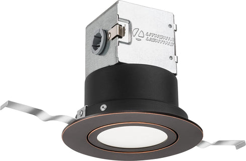 Lithonia Lighting 4JBK ADJ 30K 90CRI ORB M6 Round 3000K 90 CRI 4" Baffle Canless Kit, 4 in, Oil Rubbed Bronze