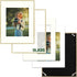 Frametory, 11x14 Metal Picture Frame - Aluminum Thin Molding - Photo Frame with Ivory Color Mat for 8x10 Wall Art & Pre-Installed Mounting Hardware - Real Glass (Gold, 1 Pack)