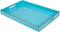 MAONAME Blue Serving Tray with Handles, Modern Decorative Tray for Coffee Table, Plastic Rectangular Tray for Ottoman, Bathroom, Decor, 15.75? x 10.2? x1.57