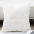 Cozy Bliss Set of 2 Faux Fur Pillow Covers Luxury Super Soft Plush Fleece Throw Pillowcase, Textured Knitted Cushion Cover Decorative Pillowcases for Sofa Couch Bed Chair Car (Cream, 18"x18")