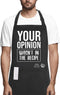 Funny Chef Aprons for Men and Women with Pockets, Your Opinion Wasn't in the Recipe, Kitchen Cooking Grilling Apron for Dad Mom Husband Wife, Grill Gift for Birthday Christmas Thanksgiving Fathers Day