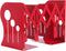 Homend Bookends Metal Iron Adjustable Books Holder Stand Desk Heavy Duty Nonskid Bookend (Red, Large)