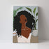 WALLOHERE African American Wall Art Black Girl Painting Artwork Abstract Contemporary Canvas Wall Art For Living Room Bedroom Home Decoration Ready To Hang 16x24 Inch